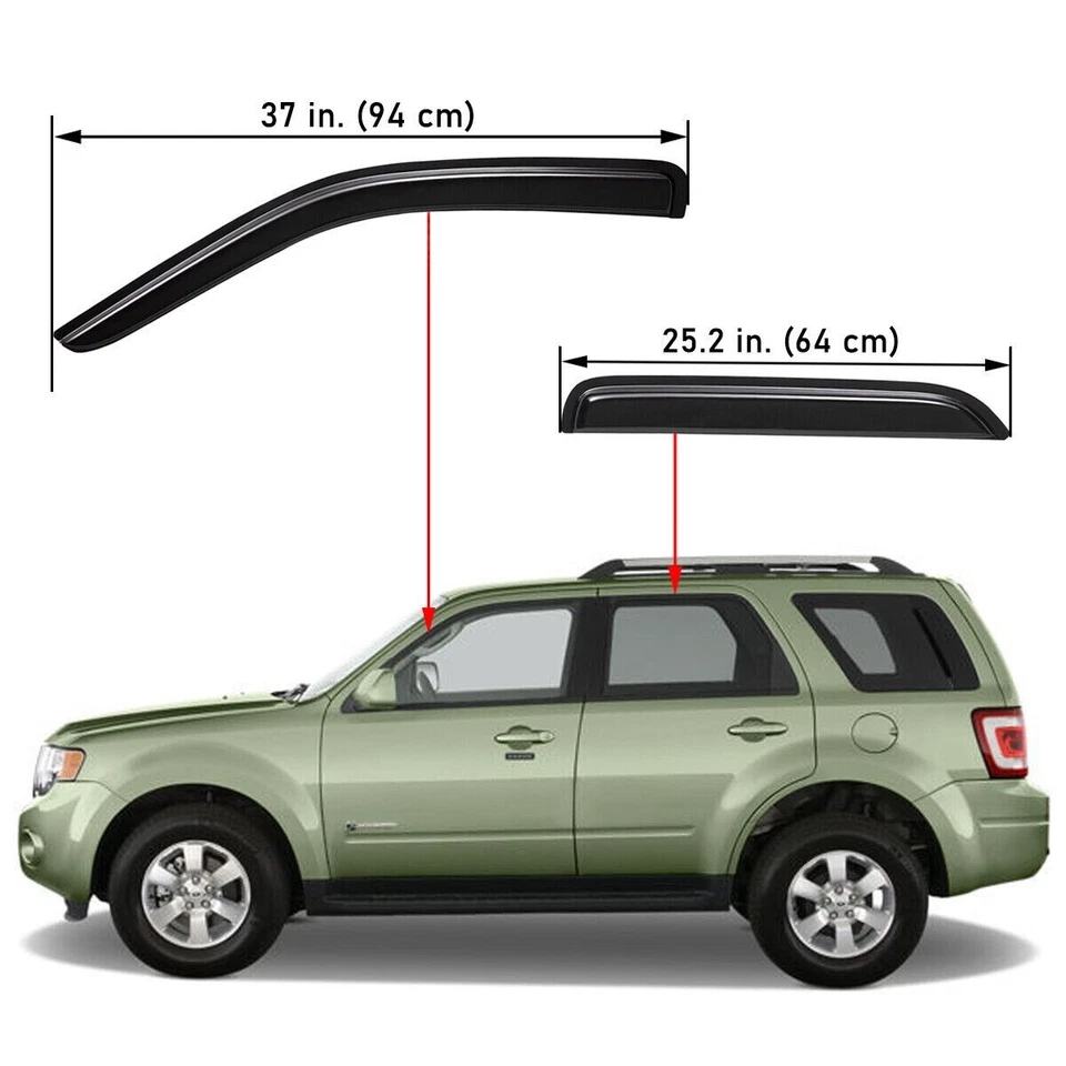 Tape-on Window Vent Visors for 2001-2012 Ford Escape/2008-2011 Mazda Tribute Foto 2 de 4