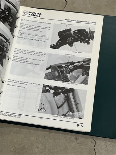 1984 CR500R Honda Service Manual P/N 61KA502 - Picture 3 of 6