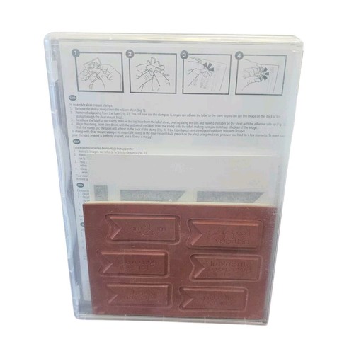 Stampin' Up! BANNER GREETINGS Unmounted Rubber Stamps Gift Tags 6 Unused - Picture 2 of 2