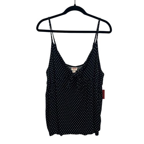 Target x Mossimo Polka Dot Tank Top XL Black White NWT Loose Fit - Picture 2 of 7