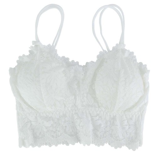 Women Sexy Lingerie Lace V Neck Crochet Bralette Bra Crop Top Cami Padded Tank - Picture 17 of 18