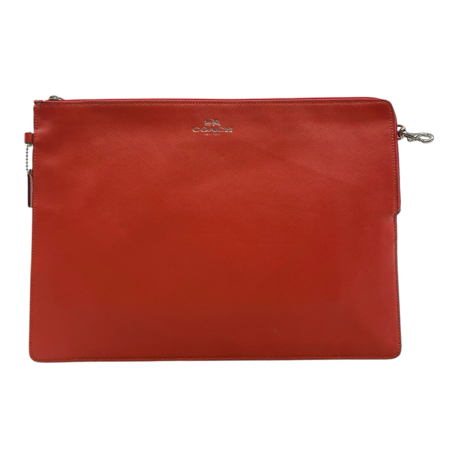 Borsa pochette Coach F6520 pelle saffiano manica tablet zip business pochette ARANCIONE