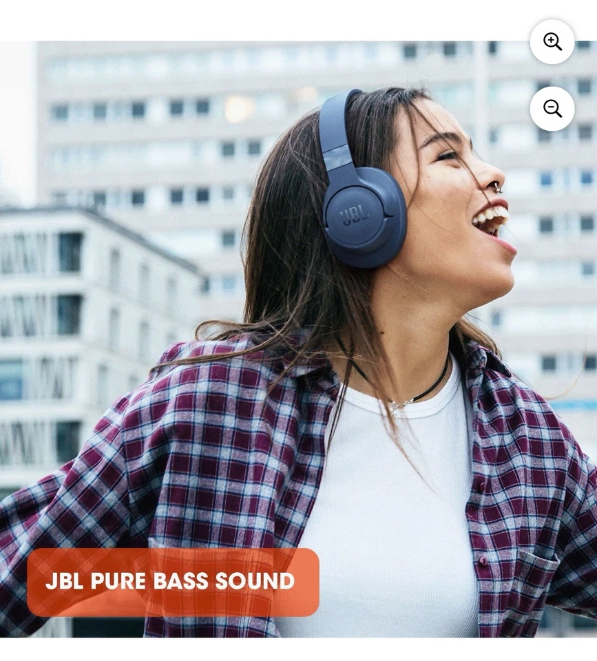 New! JBL TUNE 710BT Wireless Pure Bass Bluetooth Over-Ear Headphones 50Hrs White - Image 3 of 4