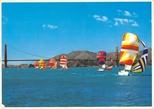 MIN1103 usa san francisco california golden gate bridge bay spinnakers sailboat