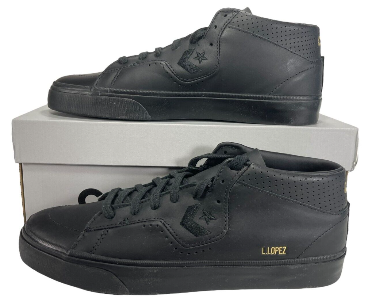 Converse Louie Lopez Pro Mid Triple Black Leather Sneaker A05089C