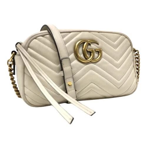 Gucci Pre-owned Small GG Marmont Camera Bag - White