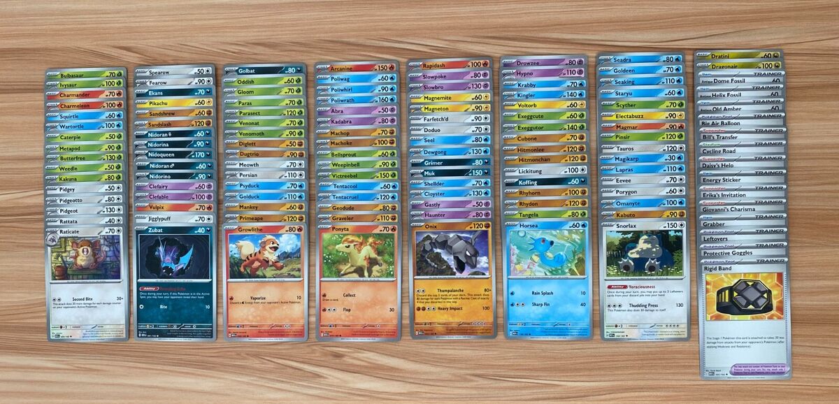 POKEMON 151 (ENGLISH) - Complete 153 Card Set (Common POKEMON 151 (ENGLISH) - Complete 153 Card Set (Common
