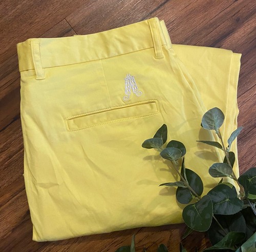 NWT Royal and Awesome Men`s Golf Pants Preppy Yellow Golf Pants 34/30 New