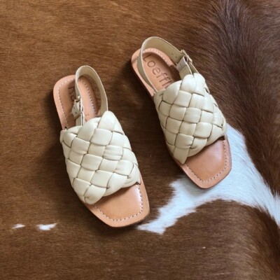Loeffler Randall leather sandals size 5-6.5, new in box, braided leather flats