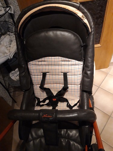 Schöner Hartan Racer S Kombi Kinderwagen Kunstleder braun/ orange - Bild 9 von 12