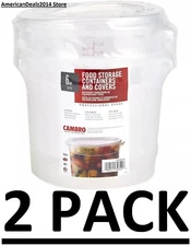 2 PACK - Cambro round Translucent Container with Lid (6 Qt.) FREE SHIPPING