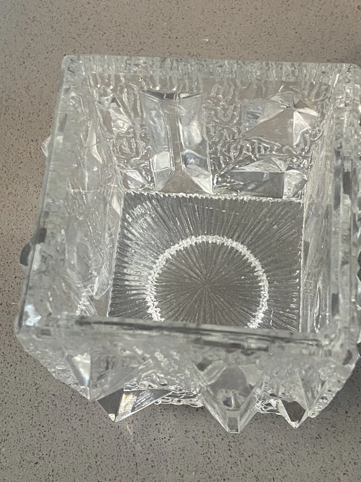 Jarrón portavelas de cristal Iceberg brutalista MCM de colección hecho en Alemania Occidental Foto 4 de 4