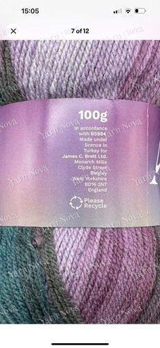 James C Brett Aurora Double Knitting Crochet Yarn Wool - 5x100g Balls - AU04 - - Picture 7 of 12