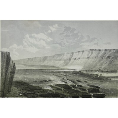 ca.1855 Original Colored Lithograph - COLUMBIA RIVER JUNCTION OF DES CHUTES