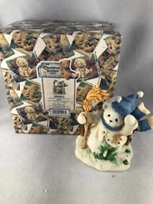 Cherished Teddies 706892 Buddy  Snowbear with Scarf and Broom figurine