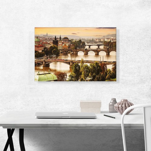 ARTCANVAS Charles Bridge at Dawn Prague Czech Republic Canvas Art Print - Picture 2 of 11