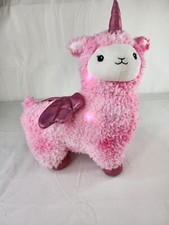 F.A.O SCHWARZ PINK UNICORN LIGHT UP 14" PLUSH LLAMA WITH "TWINKLE" SOUNDS