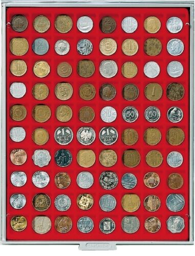 Lindner 2180 Drapeau 24 MM pour Monnaies Avec 80 Compartiments Carrés - Afbeelding 1 van 1