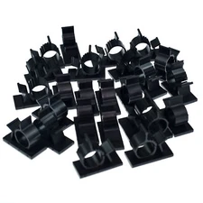25X 0.85" Self Adhesive Cable Clip Tie Wire Zip Cord Clamp Mount Holder Line Fix