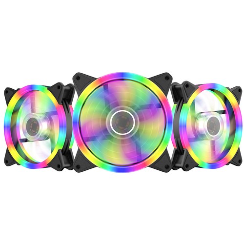 1-4PCS 120mm RGB LED Computer PC Case Fan Air Cooling Quiet Hydraulic Game Fans - Afbeelding 6 van 47
