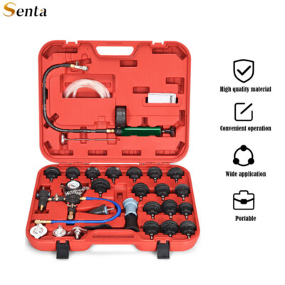 #ad 28PCS Universal Radiator Pressure Tester Vacuum Type Cooling System Refill Kit $60.99