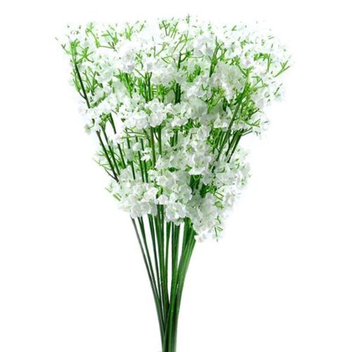 4X4X (12 Stems Cool White Gypsophila Silk Flower Pile Baby Breath L1H6) - Picture 1 of 7
