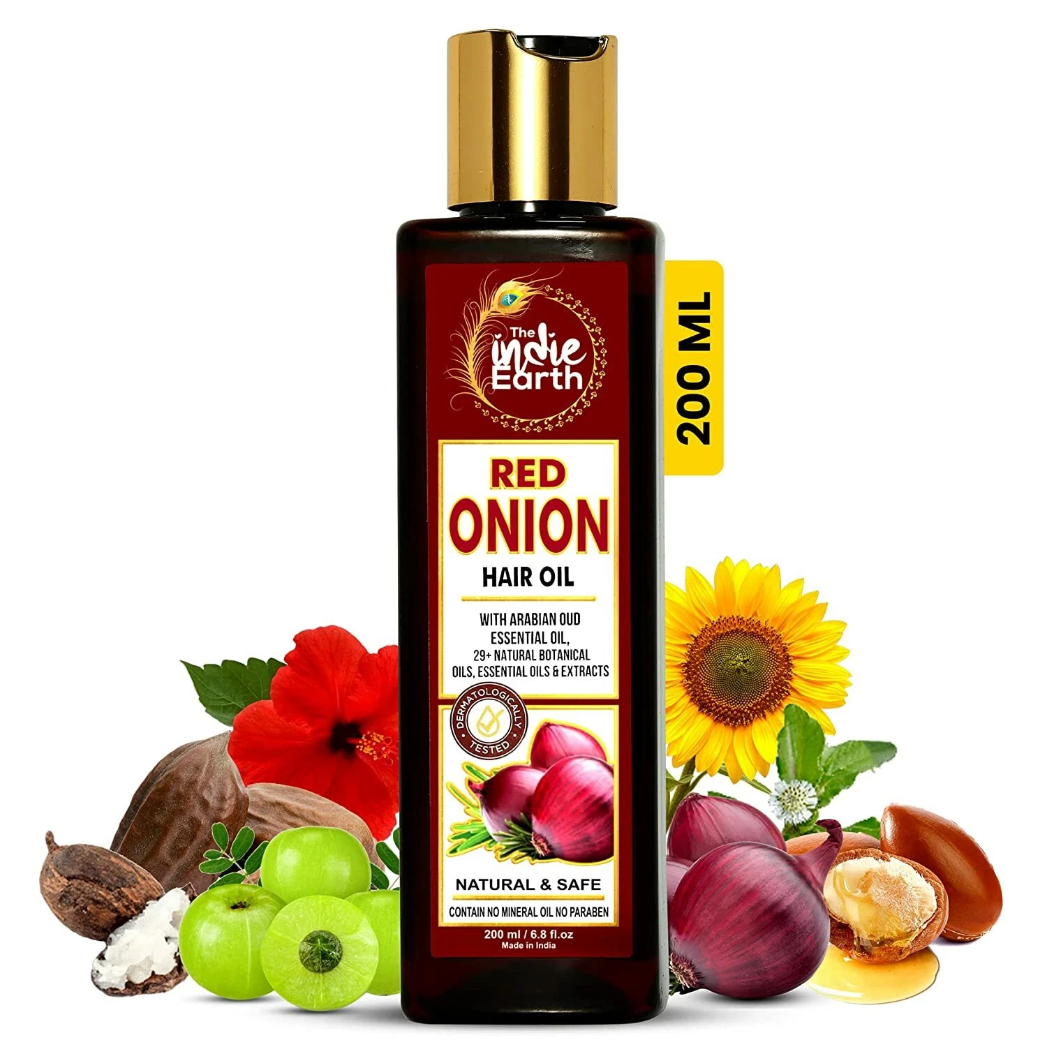 THE INDIE EARTH RED ONION ANTI HAIR LOSS HAIR GROWTH OIL 200ml