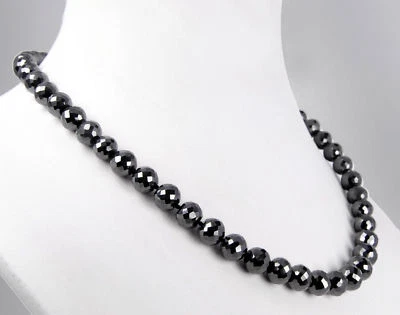 10MM 50.8cm Diamante Negro Collar Con 925 Plata Cierre Con Certificado - Imagen 1 de 4