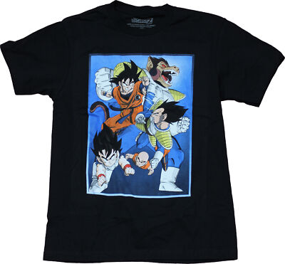 Dragon Ball Z New Adult T-Shirt - Group of 5 Characters in Box | eBay