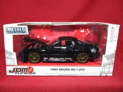 1985 Mazda RX-7 (FC) Black JDM Tuners Jada Toys 1/24 Scale Diecast Car - Imagen 1 de 3