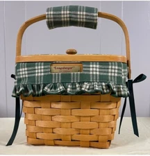 Vintage Longaberger Dresden Tour basket, liner, protector - 1997