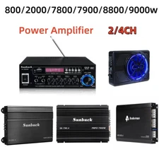 2-4CH Audio Power Amplifier 9000W Digital bluetooth Stereo Amp Car&Home HiFi Amp