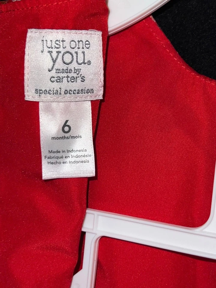 Vestido Carter's Rojo Fiesta Infantil Niñas Talla 6 Meses Foto 3 de 3