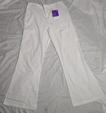 Landau White Scrub Pants Flared Legs Size Medium Style: 8335