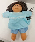 Vintage Cabbage Patch Kids Doll - Brunette w/Blue Dress 1982