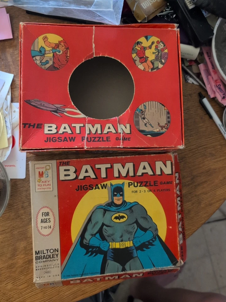 Vtg 1966 Milton Bradley The Batman Jigsaw Puzzle Game w Original Box COMPLETE - Image 2 of 3
