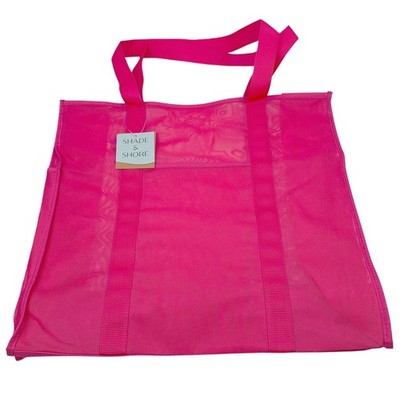 レアHUMAN MADE MESH TOTE BAG PINK WHITE Large Pink Mesh Tote Bag Beach Lake Groceries Travel Waterproof