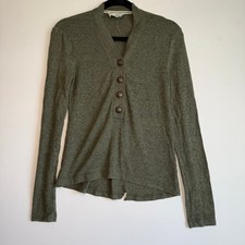Anthropologie Saturday/Sunday Henley Sweater, Green, Size XS