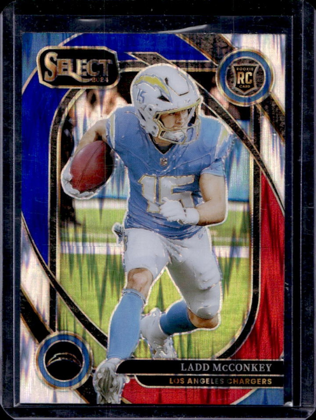 2024 Select Ladd McConkey Club RC Red and Blue Prizm Shock #268 Texans Chargers