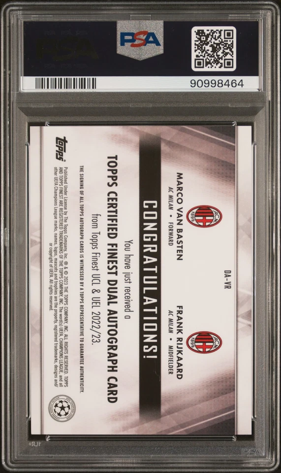 Rijkaard Van Basten - 2022-23 Topps Finest  Dual Autographs PSA 10 - Image 2 of 2