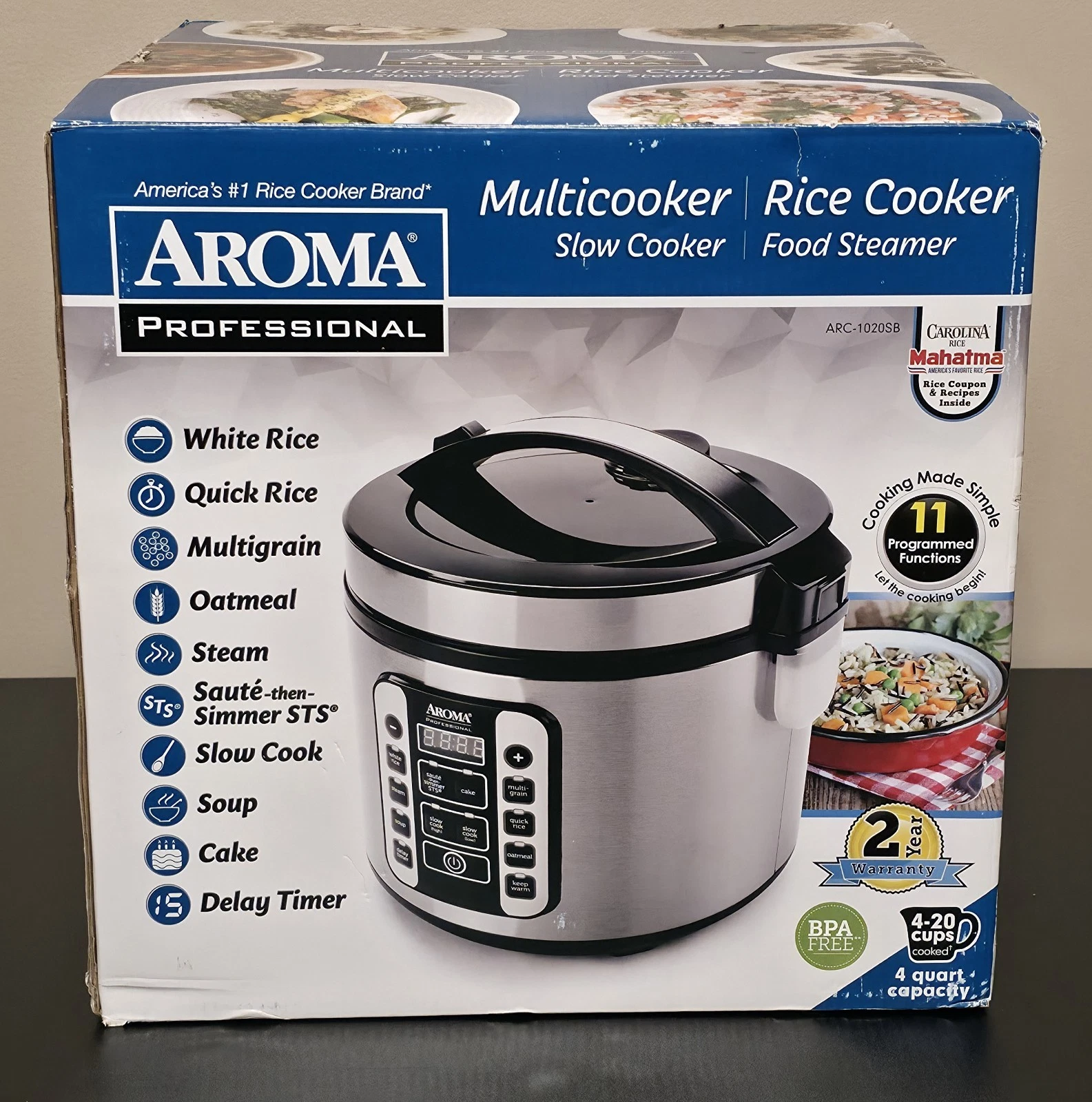 Aroma Professional Digital Rice Cooker-Slow Cooker-Food Steamer 20-Cup 11 Modes
Opens in a new windo