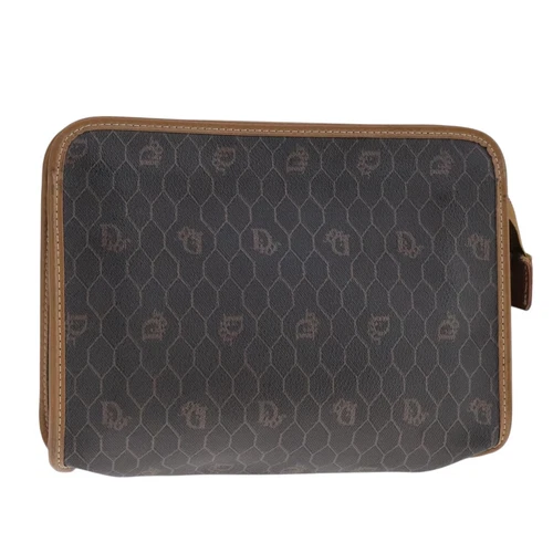Sac pochette toile noire nid d'abeille Dior authentique
