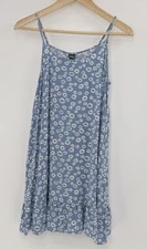 Wild Fable Ruffle Hem Blue Floral A-Line Mini Dress Sz Sm, Boho Festival