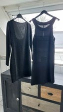 H&M - 2 Kleider, schwarz, schwarz-silber, Gr. 38, Gr. S, Gr. 36, festlich, TOP!