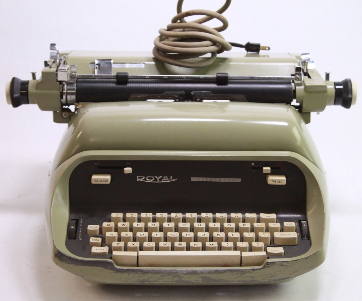 Vintage 1960s Royal Electress Electric Typewriter Green AS IS