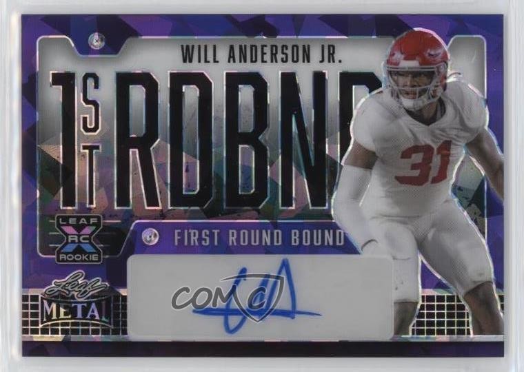 Will Anderson Leaf Metal First Round Bound Autographs #FRBWAJ Purple Mojo