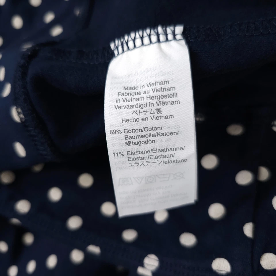 J Crew Leggings Mujer Grandes Azul Blanco Lunares Recortados Todos los Días Pull On Informal Foto 4 de 4