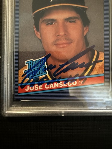 1986 Donruss Rated Rookie Jose Canseco #39 (RC) PSA/DNA Authentic Auto - Picture 2 of 2