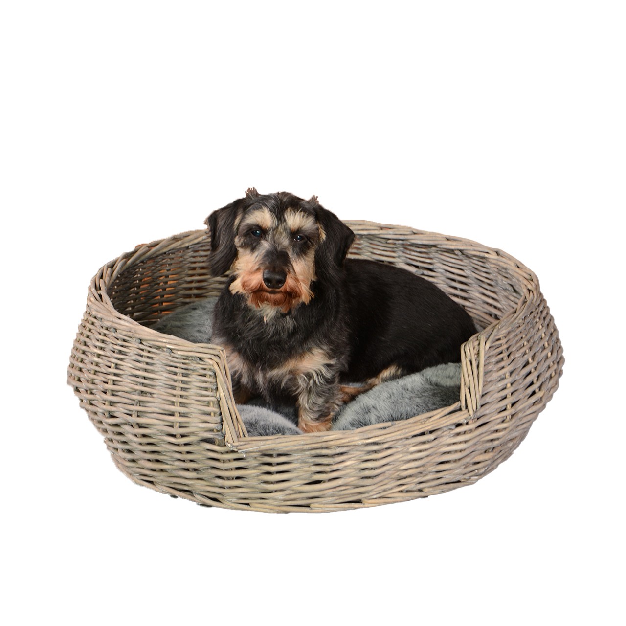 UNUS® Hundekorb Hundebett Hundekorb Hundekörbchen Schlafplatz grau mit Kissen
