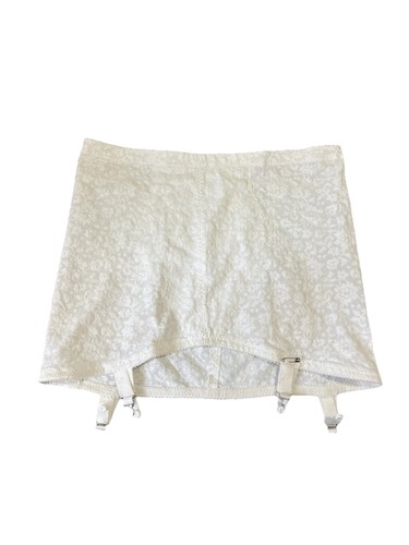 Full freedom women’s vintage garter belt white Lace floral stretchy Size 38 Med